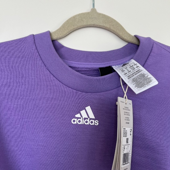 Lilac cropped cotton oversized sweatshirt XL - Picture 9 of 13